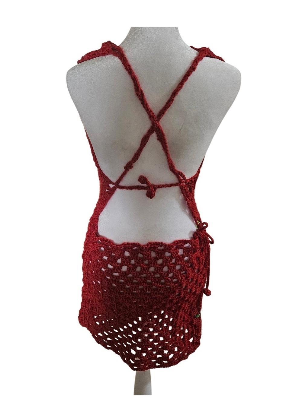 HANDCRAFTED GRANNYCORE DRESS WEARABLE ART - Picture 3 of 16